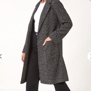 Women's Marled Black Coat Size Medium